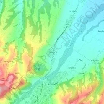 Mappa topografica Albarola, altitudine, rilievo
