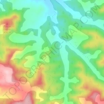 Mappa topografica Colom, altitudine, rilievo