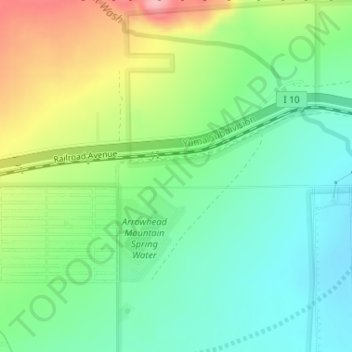Mappa topografica San Gorgonio Pass, altitudine, rilievo