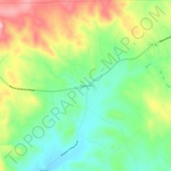 Mappa topografica Fourmile, altitudine, rilievo