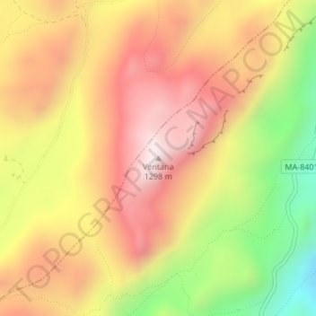 Mappa topografica Ventana, altitudine, rilievo