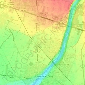 Mappa topografica Quintano, altitudine, rilievo
