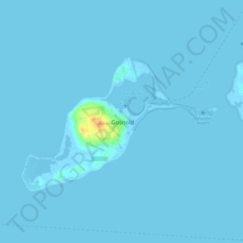 Mappa topografica Gosnold, altitudine, rilievo