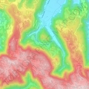 Mappa topografica Villa di Fimon, altitudine, rilievo