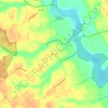 Mappa topografica Mascot, altitudine, rilievo
