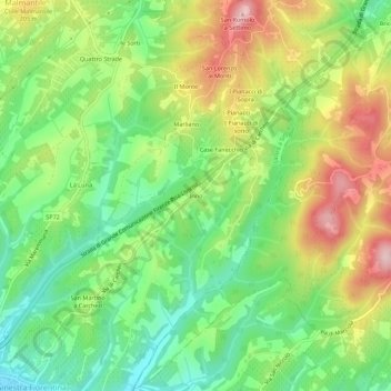 Mappa topografica Inno, altitudine, rilievo