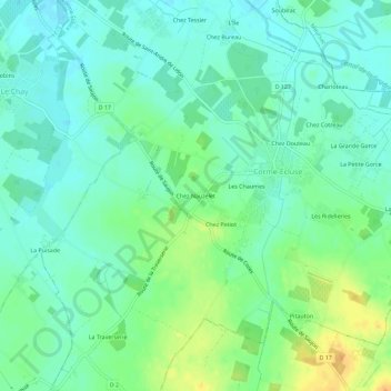 Mappa topografica Chez Nauzelet, altitudine, rilievo