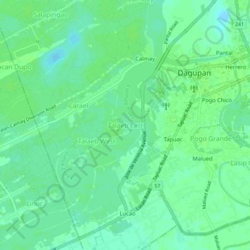Mappa topografica Talaeb East, altitudine, rilievo