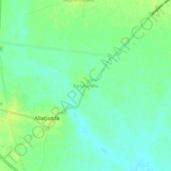 Mappa topografica Padakandla, altitudine, rilievo