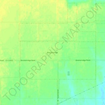 Mappa topografica Breckinridge, altitudine, rilievo