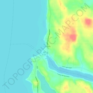 Mappa topografica Clam River, altitudine, rilievo
