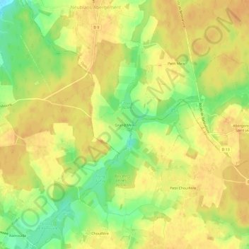 Mappa topografica Grand Meix, altitudine, rilievo