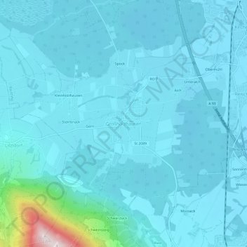 Mappa topografica Großholzhausen, altitudine, rilievo