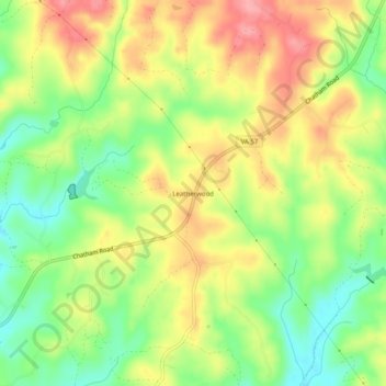 Mappa topografica Leatherwood, altitudine, rilievo