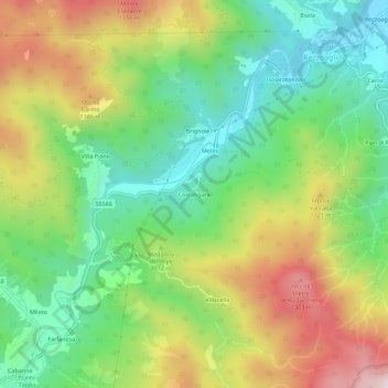 Mappa topografica Costafigara, altitudine, rilievo