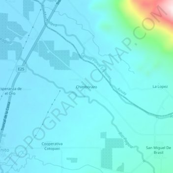 Mappa topografica Chimborazo, altitudine, rilievo