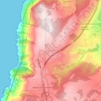 Mappa topografica Barritteri, altitudine, rilievo