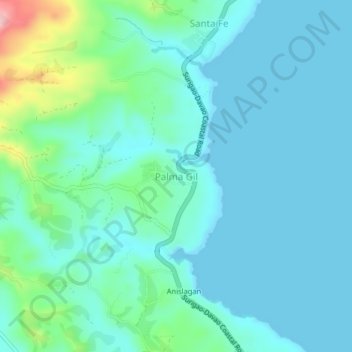 Mappa topografica Palma Gil, altitudine, rilievo