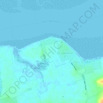 Mappa topografica Ramsey Island, altitudine, rilievo