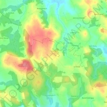 Mappa topografica Locuon, altitudine, rilievo