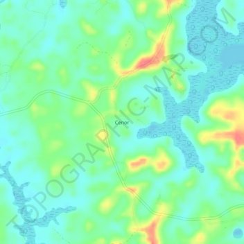 Mappa topografica Cenor, altitudine, rilievo