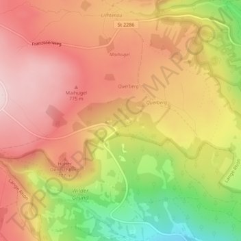 Mappa topografica Steinernes Haus, altitudine, rilievo