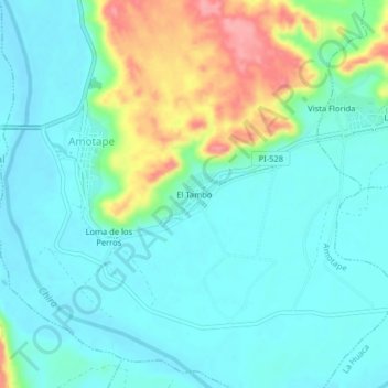 Mappa topografica El Tambo, altitudine, rilievo