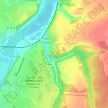 Mappa topografica Midoune, altitudine, rilievo
