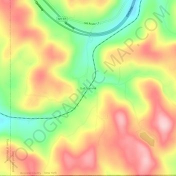 Mappa topografica Gulf Summit, altitudine, rilievo