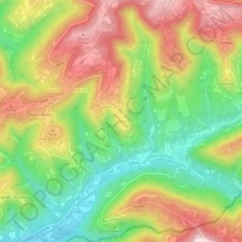 Mappa topografica Costabona, altitudine, rilievo