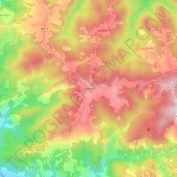Mappa topografica Cimaferle, altitudine, rilievo