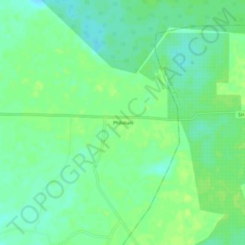 Mappa topografica Philobari, altitudine, rilievo