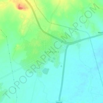 Mappa topografica Baharagora, altitudine, rilievo