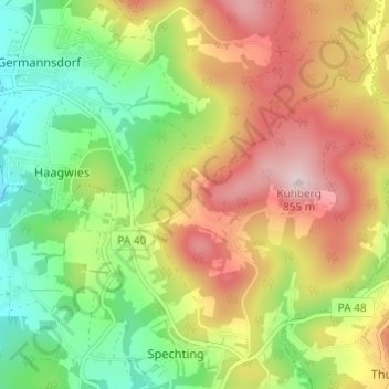 Mappa topografica Steinbüchl, altitudine, rilievo