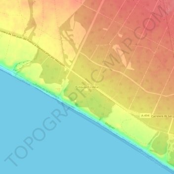 Mappa topografica Poblado Forestal, altitudine, rilievo