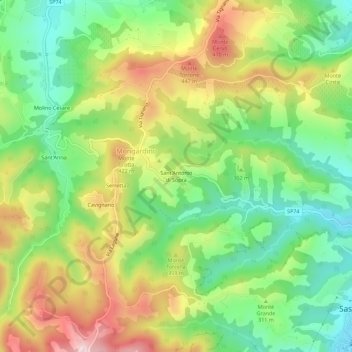 Mappa topografica Sant'Antonio di Sopra, altitudine, rilievo