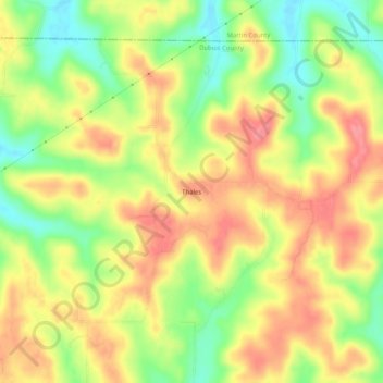 Mappa topografica Thales, altitudine, rilievo