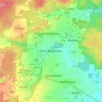 Mappa topografica Klein Wittfeitzen, altitudine, rilievo