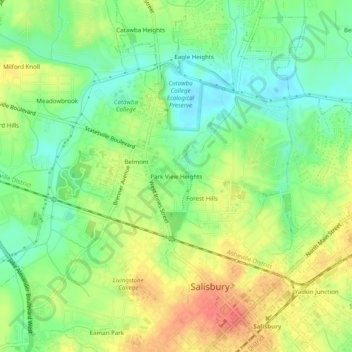Mappa topografica Park View Heights, altitudine, rilievo