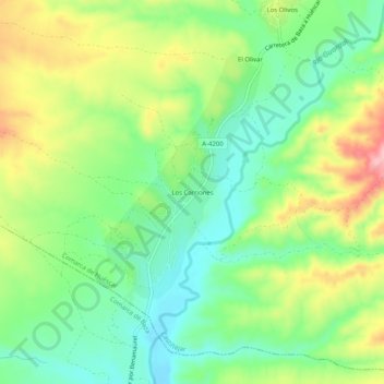 Mappa topografica Los Carriones, altitudine, rilievo