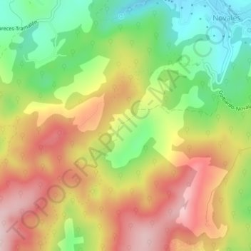 Mappa topografica Hoyo Alto, altitudine, rilievo