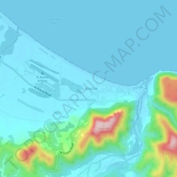 Mappa topografica Te Araroa, altitudine, rilievo
