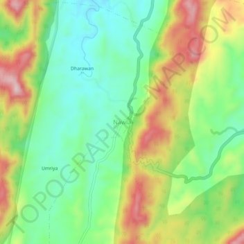 Mappa topografica Nawla, altitudine, rilievo