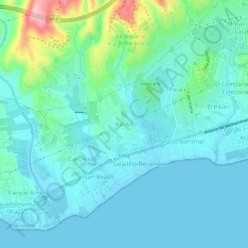 Mappa topografica Bel-Air, altitudine, rilievo