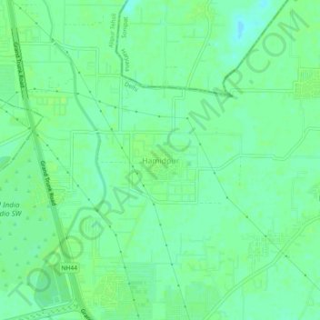Mappa topografica Hamidpur, altitudine, rilievo