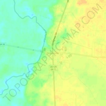 Mappa topografica Statenville, altitudine, rilievo