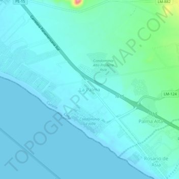 Mappa topografica La Palma, altitudine, rilievo