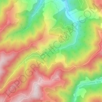 Mappa topografica Muntele Rece, altitudine, rilievo