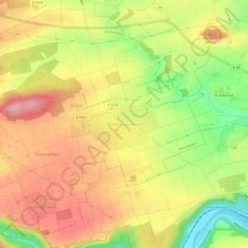 Mappa topografica Remmingsheim, altitudine, rilievo