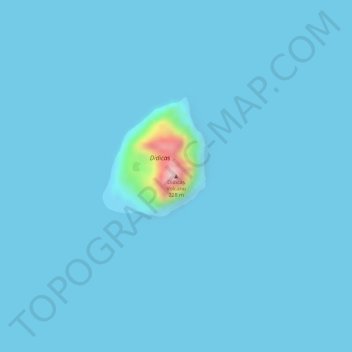 Mappa topografica Didicas Volcano, altitudine, rilievo